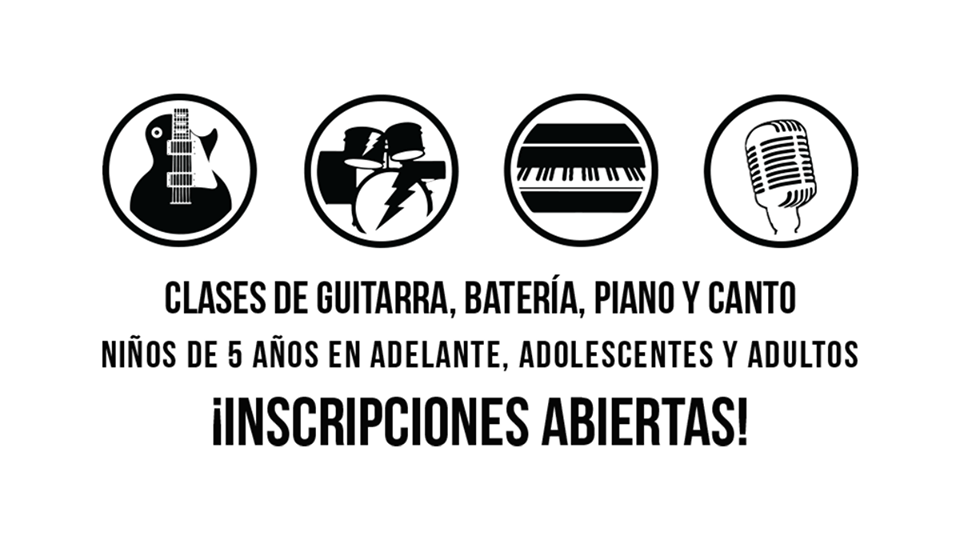 Clases de Piano, Bateria, Guitarra, Canto, Bajo y Solfeo